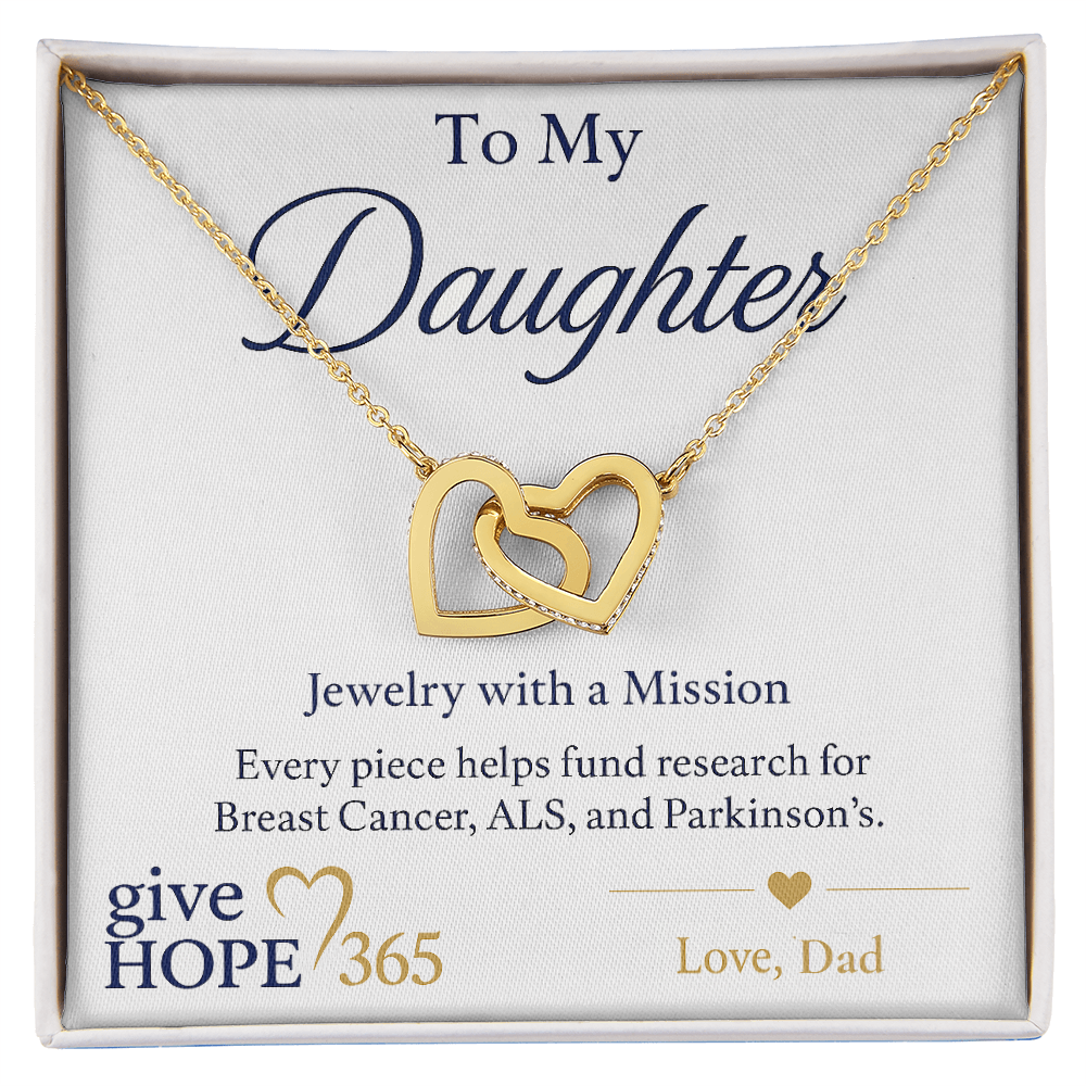 Give Hope Interlocking Hearts Necklace - My Daughter
