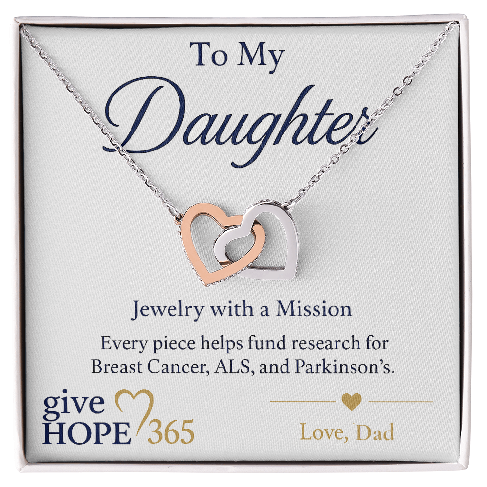 Give Hope Interlocking Hearts Necklace - My Daughter