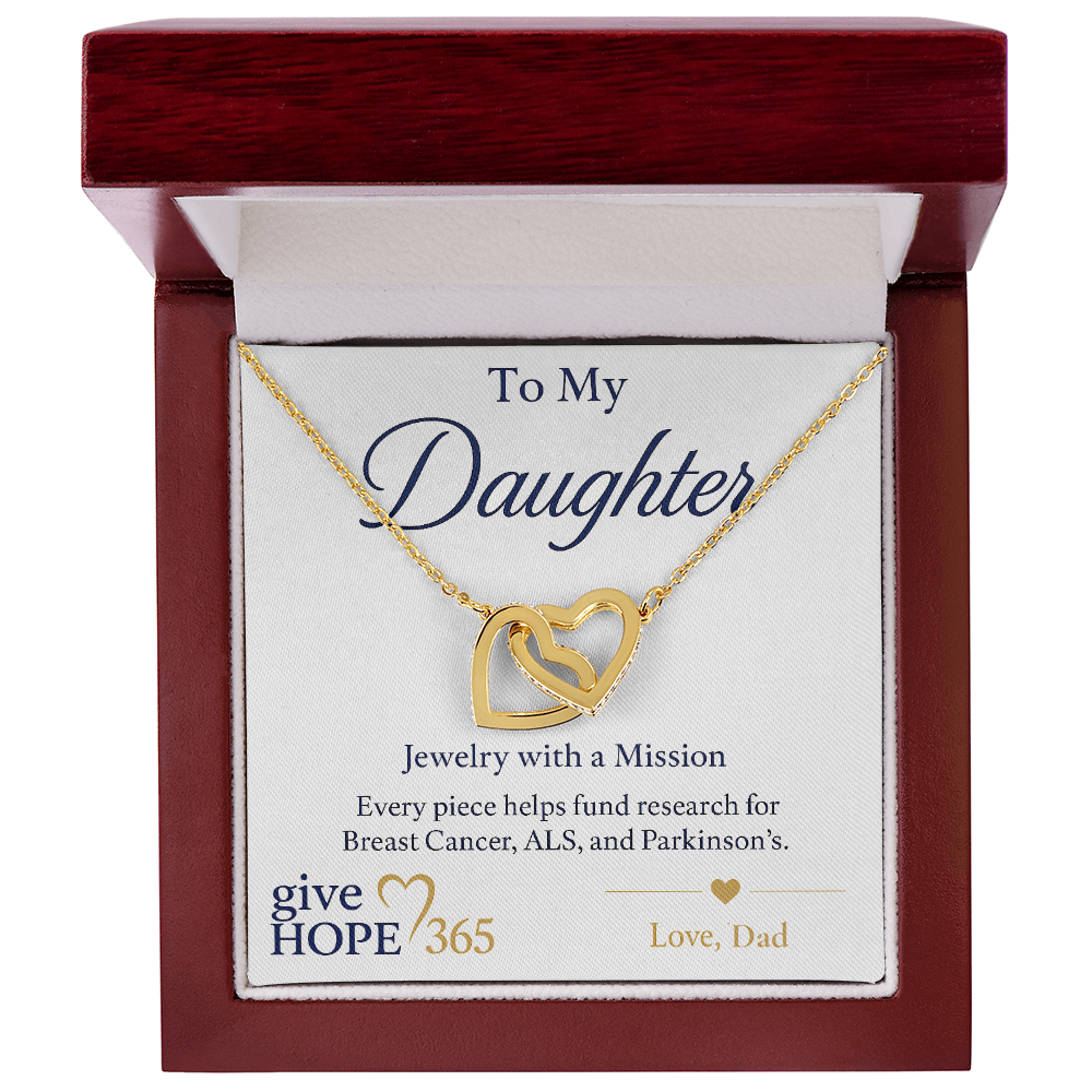 Give Hope Interlocking Hearts Necklace - My Daughter