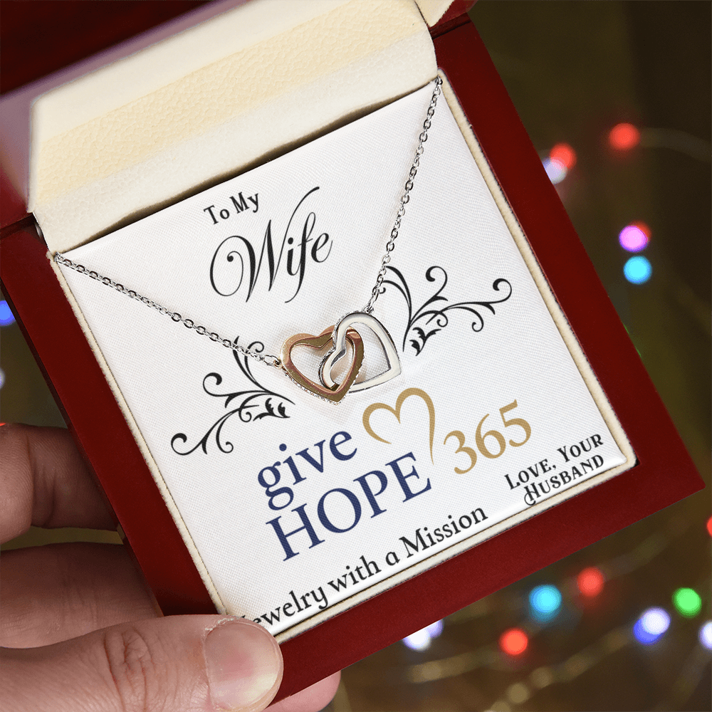 Give Hope Interlocking Hearts Necklace - My Wife