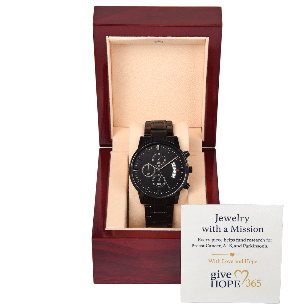 Give Hope Black Chronograph Watch