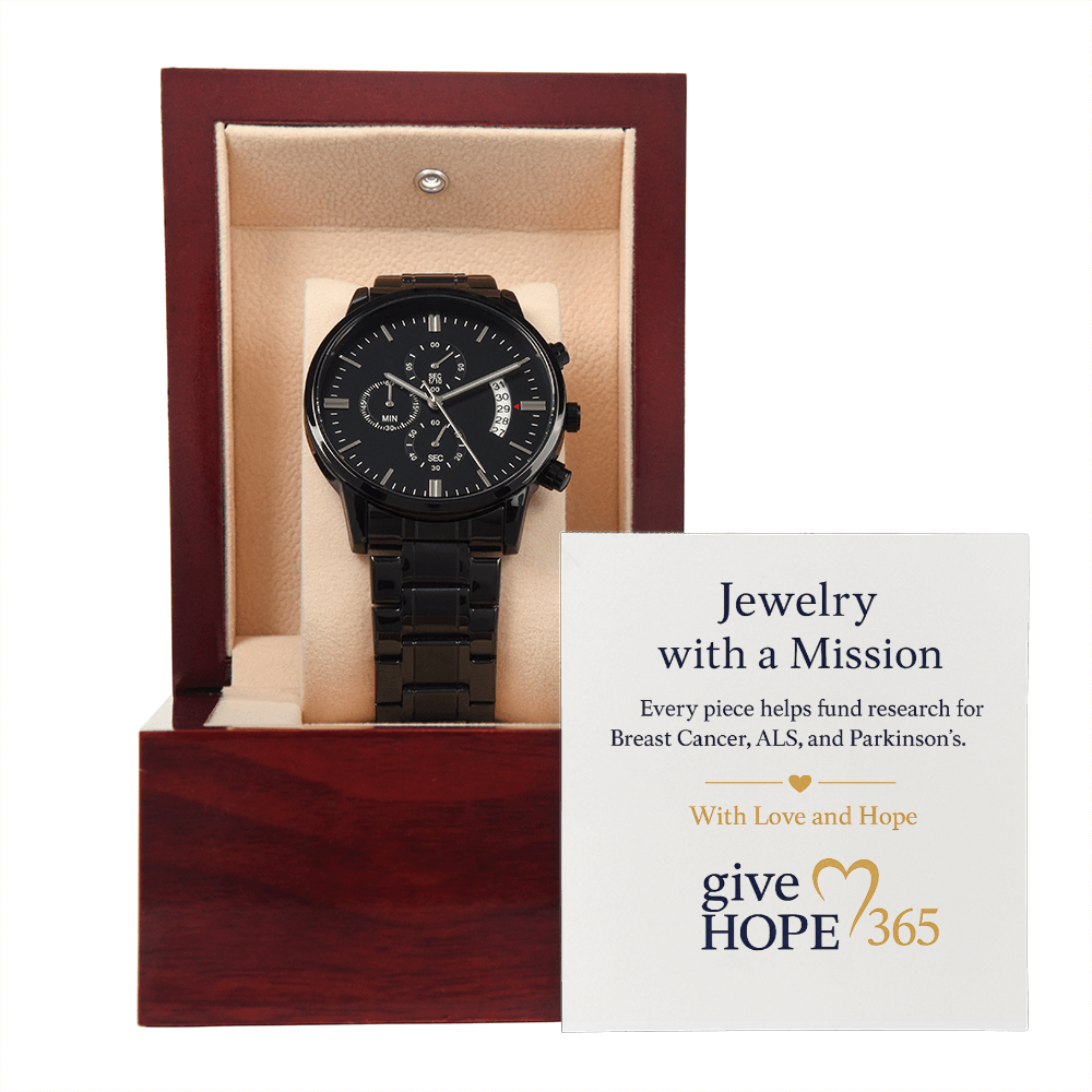 Give Hope Black Chronograph Watch