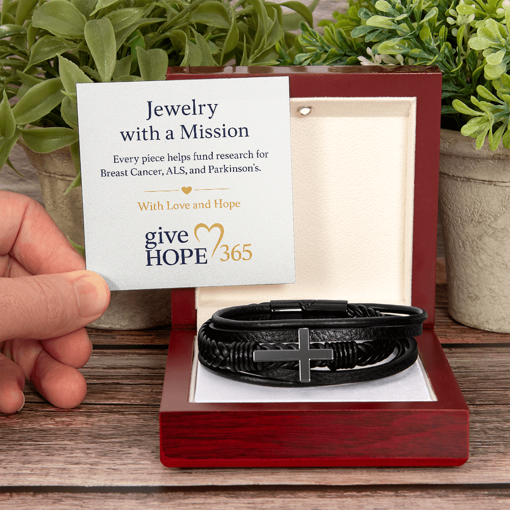 Give Hope Men's Cross Bracelet