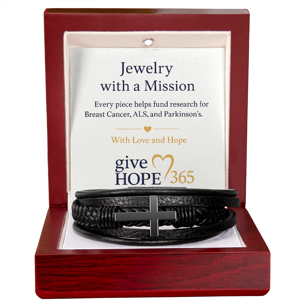 Give Hope Men's Cross Bracelet